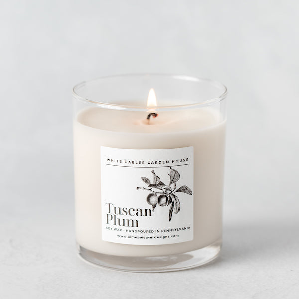Tuscan Plum Candle 10 oz. Glass Jar - Aimee Weaver Designs
