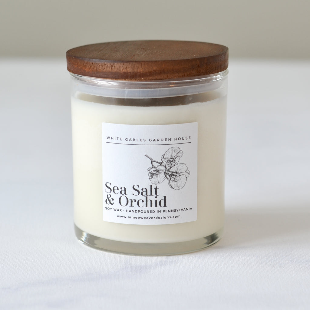 Sea Salt & Orchid Candle 10 oz. Glass Jar - Aimee Weaver Designs