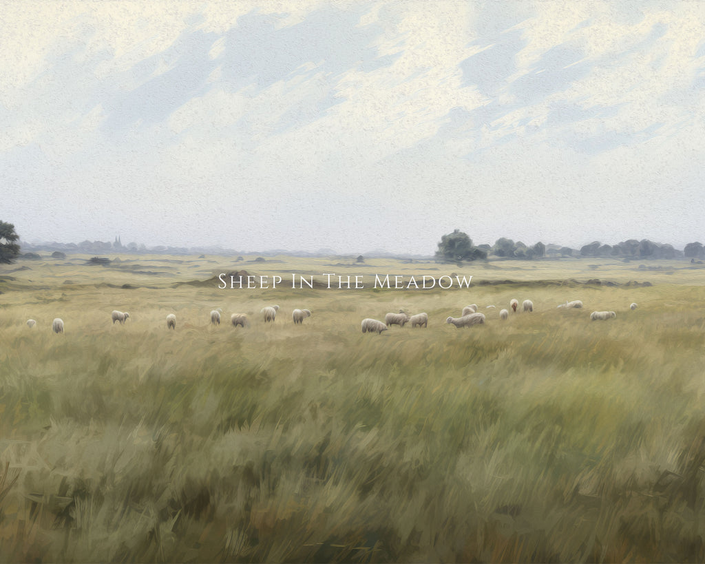 Sheep in the Meadow | Canvas Landscape Art - Aimee Weaver Designs