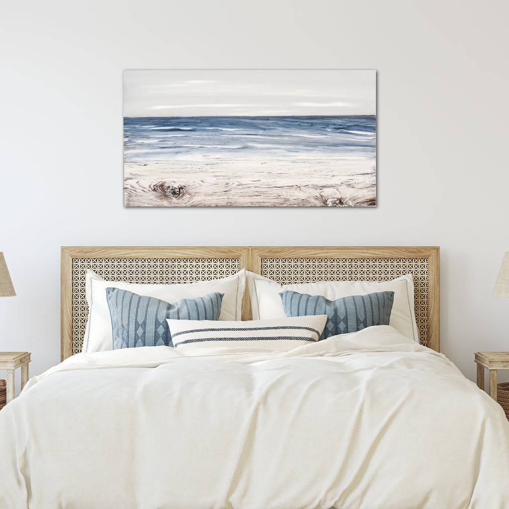 Beach house ocean painting
