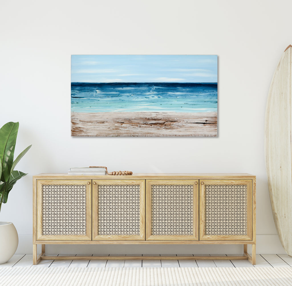 Ocean Reclaimed Wood Painting - Aimee Weaver Designs
