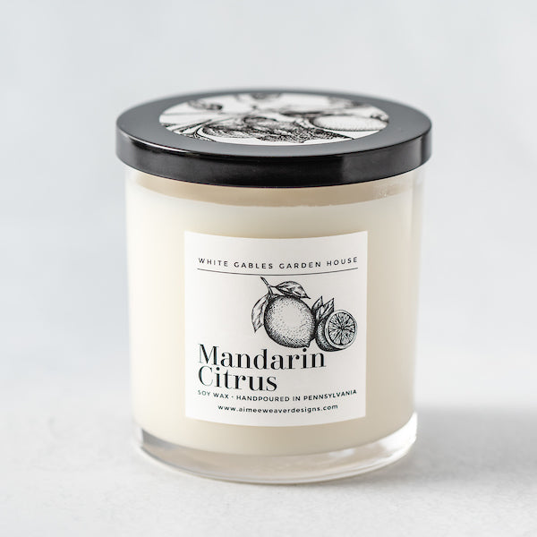 Mandarin Citrus Candle 10 oz. Glass Jar - Aimee Weaver Designs