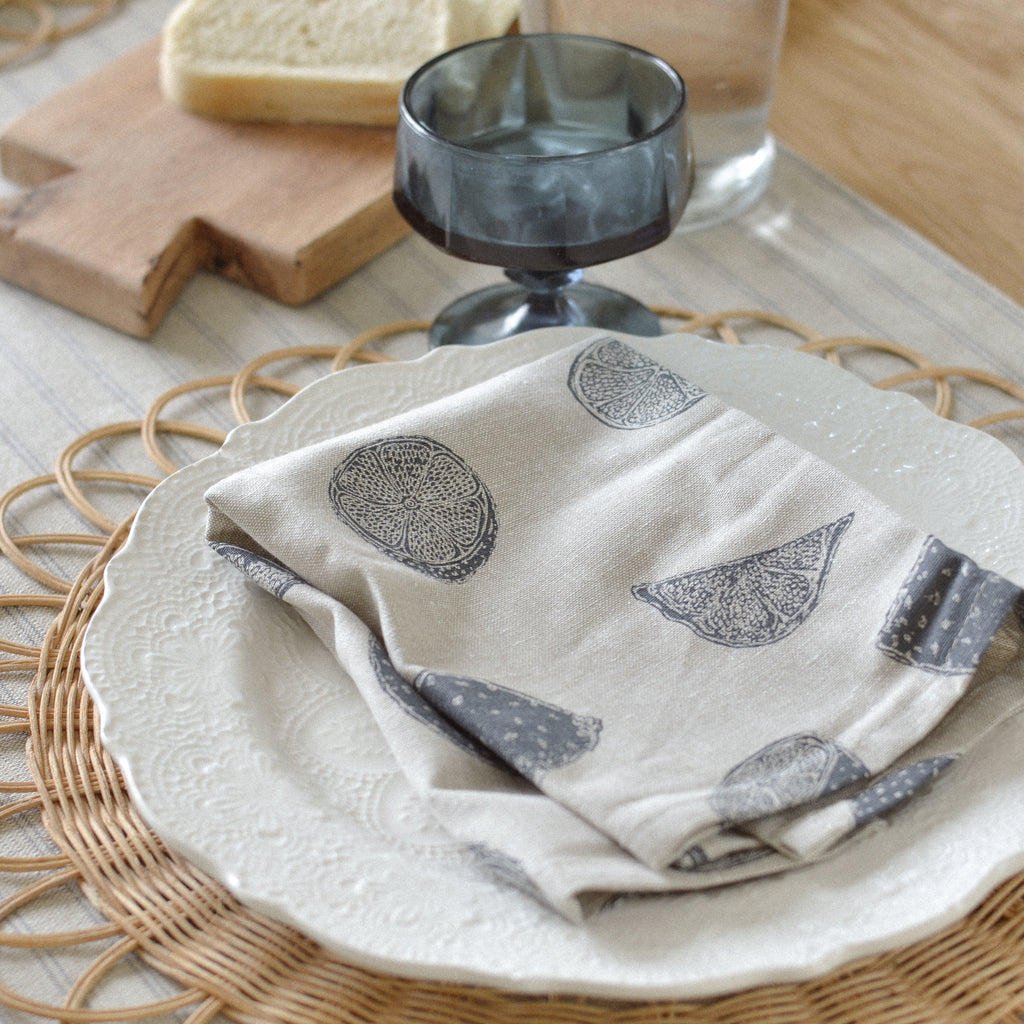Lemon Print Cloth Napkins | Set of Four - Aimee Weaver Designs