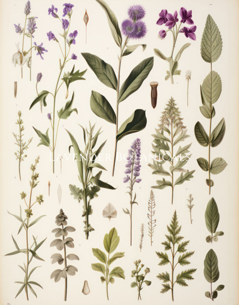 Lavender Botanicals | Vintage Canvas Art - Aimee Weaver Designs