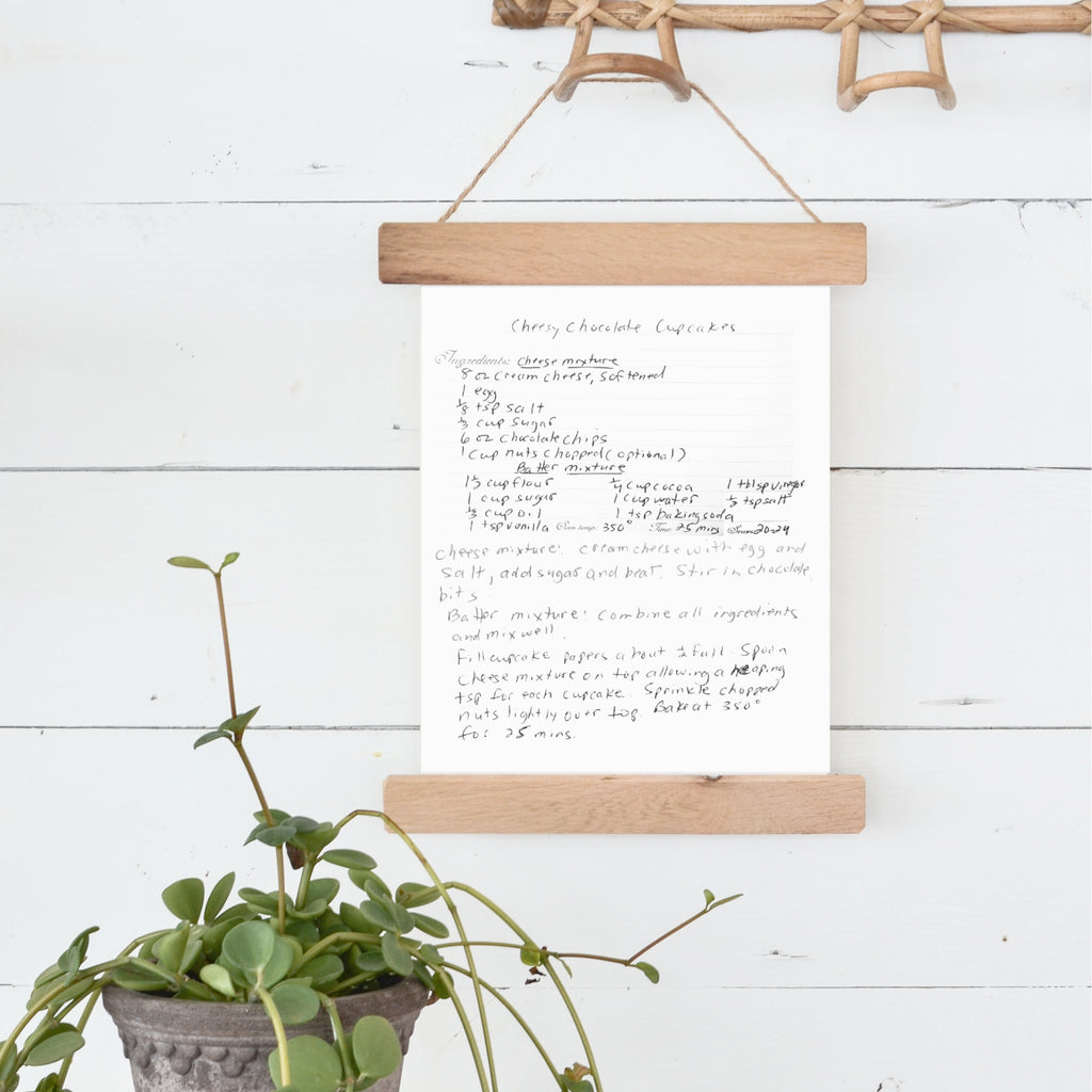Recipe Handwriting Custom Canvas Wall Hanging - Aimee Weaver Designs