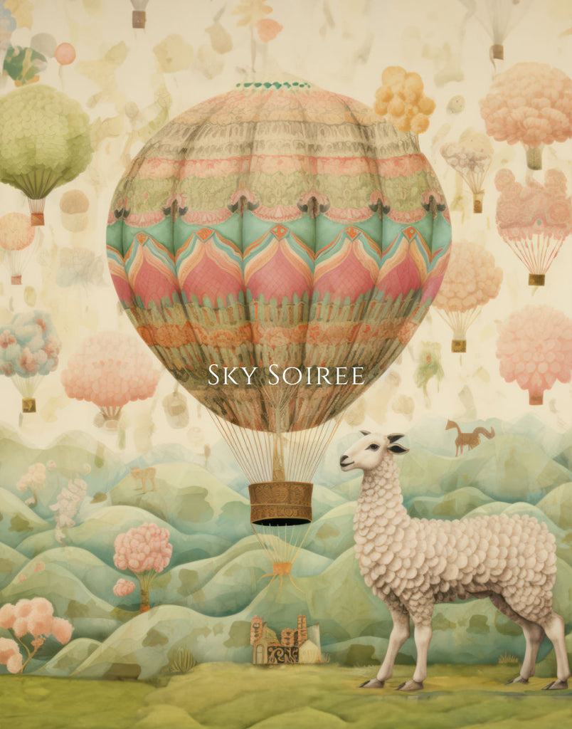 Sky Soiree | Whimsical Canvas Floral Art - Aimee Weaver Designs