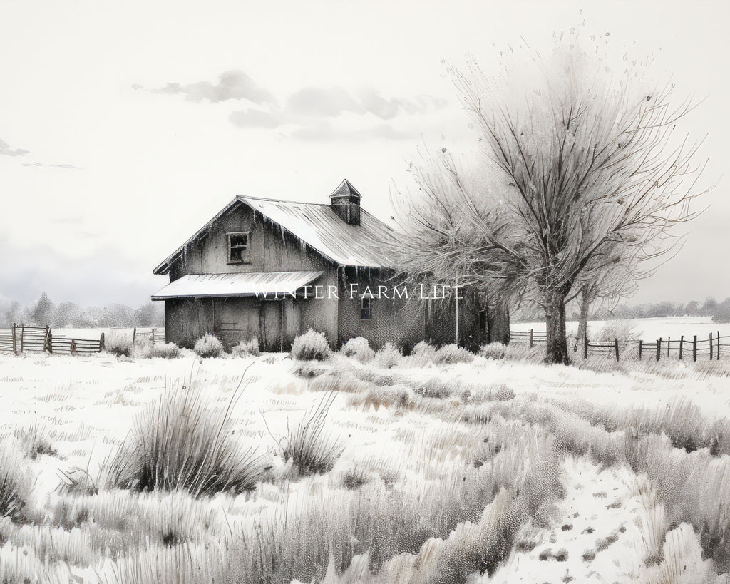 Winter Farm Life Life | Canvas Art - Aimee Weaver Designs