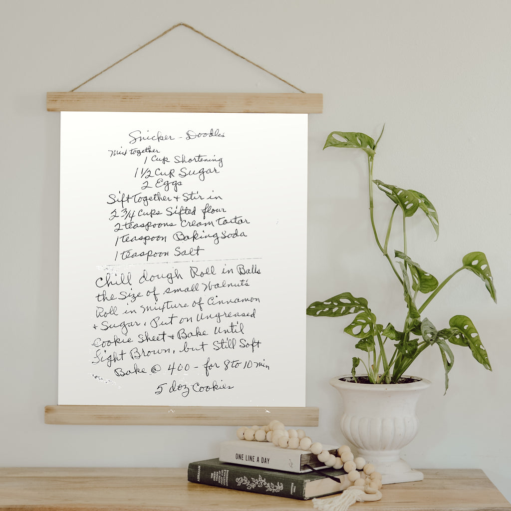 Recipe Handwriting Canvas Wall Hanging - Aimee Weaver Designs